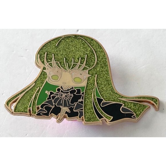 Green Glitter Anime Cute Girl Enamel Lapel Pin 3Liemarie - Picture 1 of 3